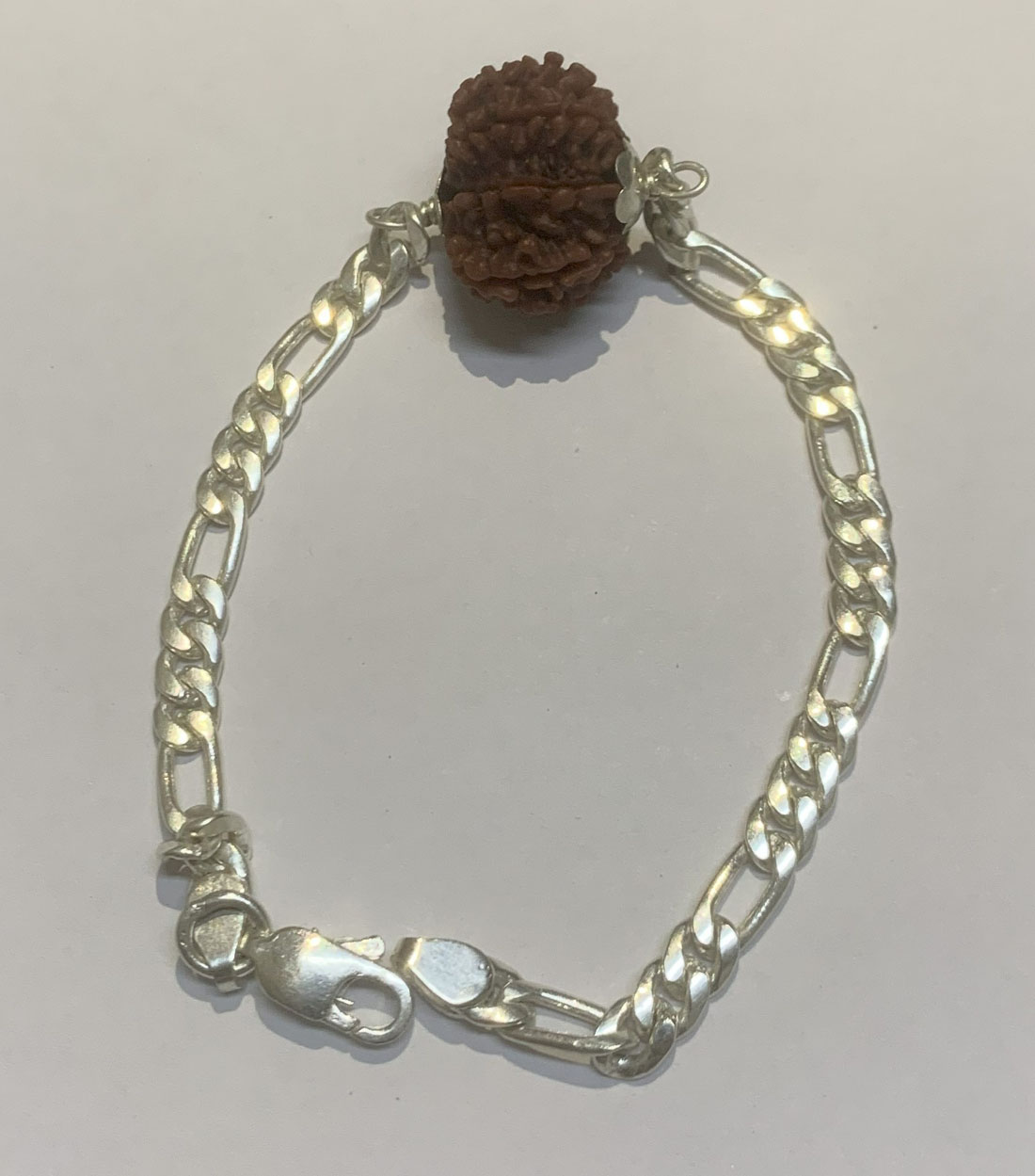 Seven Mukhi Rudraksh in Silver Bracelet 